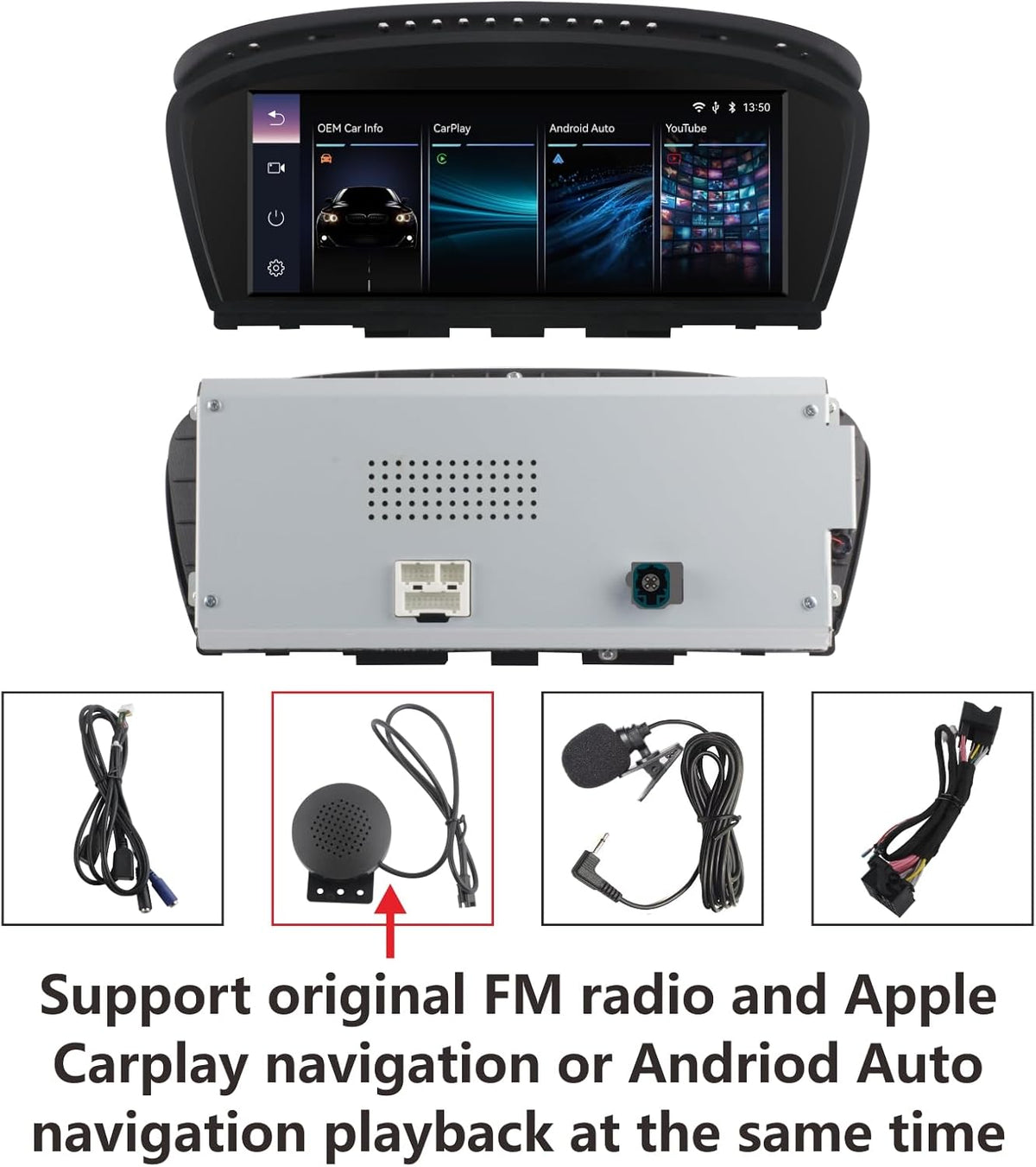 Autoradio voor BMW CIC Systeem – Multimedia Ontvanger – Touchscreen Radio – Inbouwradio – Auto Stereo – 8,8 Inch Scherm – Draadloze Apple CarPlay & Android Auto