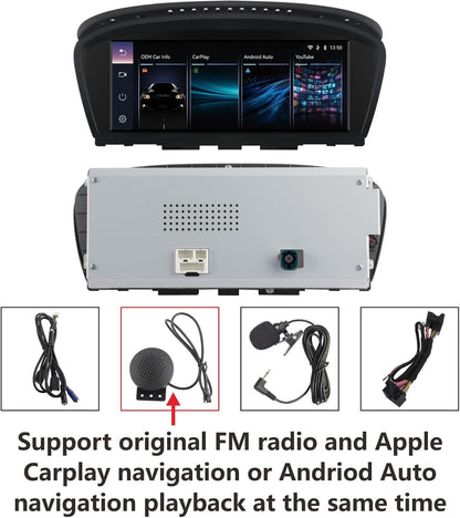 Autoradio voor BMW CIC Systeem – Multimedia Ontvanger – Touchscreen Radio – Inbouwradio – Auto Stereo – 8,8 Inch Scherm – Draadloze Apple CarPlay & Android Auto