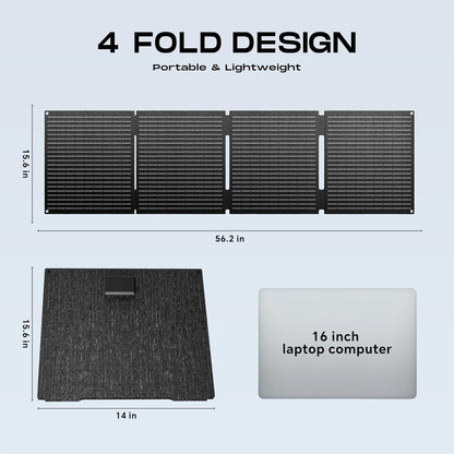 100W Draagbaar Zonnepaneel – Opvouwbaar Solar Charger – Mobiele Stroomvoorziening – Outdoor Zonne-Energie – 23% Hoog Rendement – IP68 Waterdicht Oxford Materiaal – USB En DC Poorten