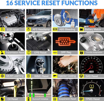 thinkcar Thinkdiag Obd2-diagnoseapparaat, automotive foutcode-uitlezer voor volledige systemen, Obd2 Bluetooth-adapter met 16 reset-services, actieve test, ECU-codering, iOS- en Android-app.