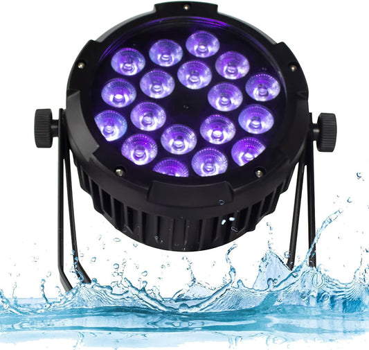 SHEHDS Par Lichten Waterdicht Outdoor LED 18x18W Verlichting Podium Wassen Lichten DMX Controle Strobe DJ Licht Party Licht voor Kerstfeest Bruiloft Show Concerten Kerk