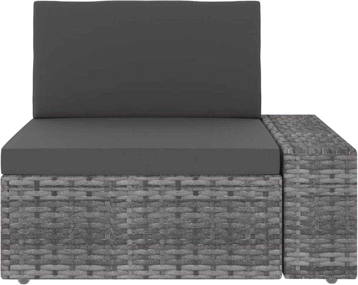 3-Piece Garden Lounge Set Garden Furniture Sets Lounge-Garden Furniture Balcony Furniture Lounge Garden Furniture Set Poly Rattan Grey - QUORE