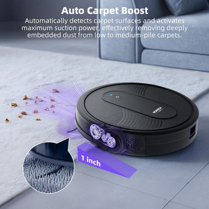 Robotstofzuiger – Robot Cleaner – Robo Stofzuiger – Automatische Stofzuiger – WiFi Robotstofzuiger – 3000Pa Zuigkracht – 140 Min Batterijduur