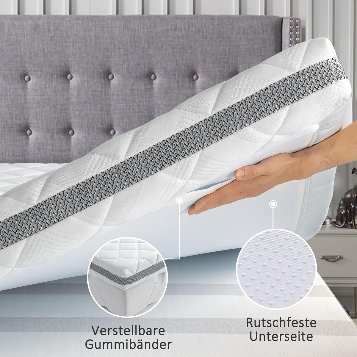 Matrastopper – Topmatras – Koudschuimtopper – Bedverbeteraar – Boxspring Topper – 160x200 cm – 10 cm Koudschuimkern – Ademend 3D-Mesh Overtrek