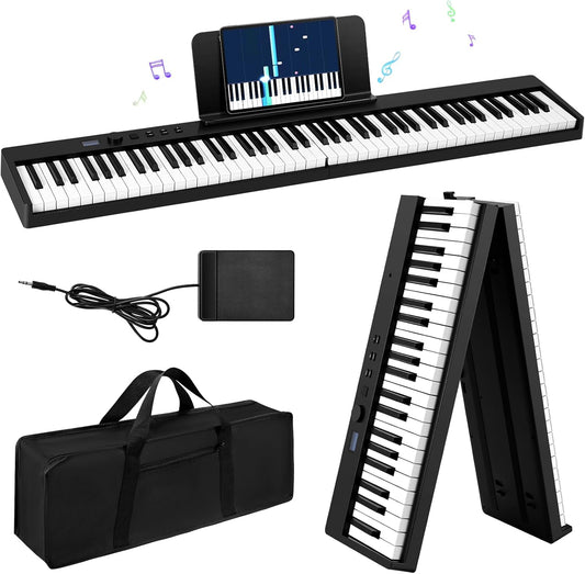 Piano-Toetsenbord Met 88 Toetsen – Digitale Piano – Keyboard – Elektrische Piano – Opvouwbare Piano – 180° Inklapbaar – Halfgewogen Full-Size Toetsen