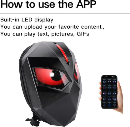 App Programmable LED Motorcycle Backpack met 60x48 -scherm en Opslag van Harde Shellhelmhelm