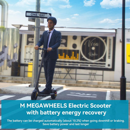 M MEGAWHEELS Elektrische step voor volwassenen, looptijd 30-35 km, maximale snelheid 25 km/u, 25 inch banden, motor 350 W, maximale belasting 120 kg, app-bediening, opvouwbaar en draagbaar