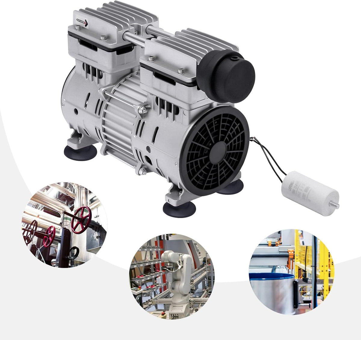 Vacuümpomp – Olievrije Pomp – Industriële Vacuüm Pomp – Laboratorium Pomp – Automatisering Pomp – Krachtige Koperen Motor – Stil & Duurzaam Aluminium