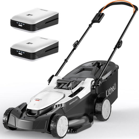 Litheli Accu Gazonmaaie 43cm, Brushless Motor, 40L Grasopvangbak met Mulchfunctie, 40V System tot 500 m², Elektrische Grasmaaier incl. 2x 4,0 Ah Accu’s