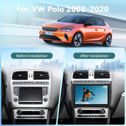 8 Core 4G+64G Android 13 Car Radio for VW Volkswagen Polo 2008-2020, Wireless Carplay & Android Auto 9 inch 2 Din Touchscreen Car Stereo with WIFI/GPS/Bluetooth 5.0/32 EQ DSP/FM RDS