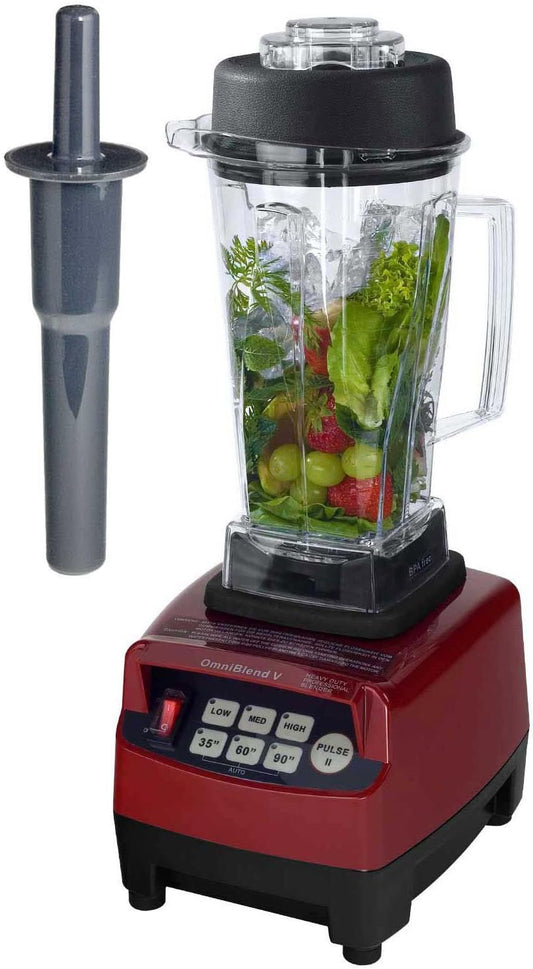 OmniBlend Smoothie Maker 2L in het rood I smoothie mixer incl. BPA-vrije houder en 6 messen systeem van roestvrij staal I Mixer Smoothie Maker ideaal voor groene smoothies I blender met 3 pk motor