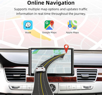 CarPlay Module – Draadloze CarPlay Dongle – Android Auto Adapter – MirrorLink Interface – Auto Multimediasysteem – Plug & Play Installatie – Stuurwielbediening – Compatibel met Audi A8 2010-2017 6,5"/7" MMI 3G Scherm