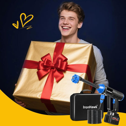 Draadloze Hogedrukreiniger – Accu Hogedrukspuit – Waterreiniger – Schoonmaakspuit – Mobiele Hogedrukspuit – 6-in-1 Verstelbaar Mondstuk – 2x Li-ion Accu’s met 10m Slang