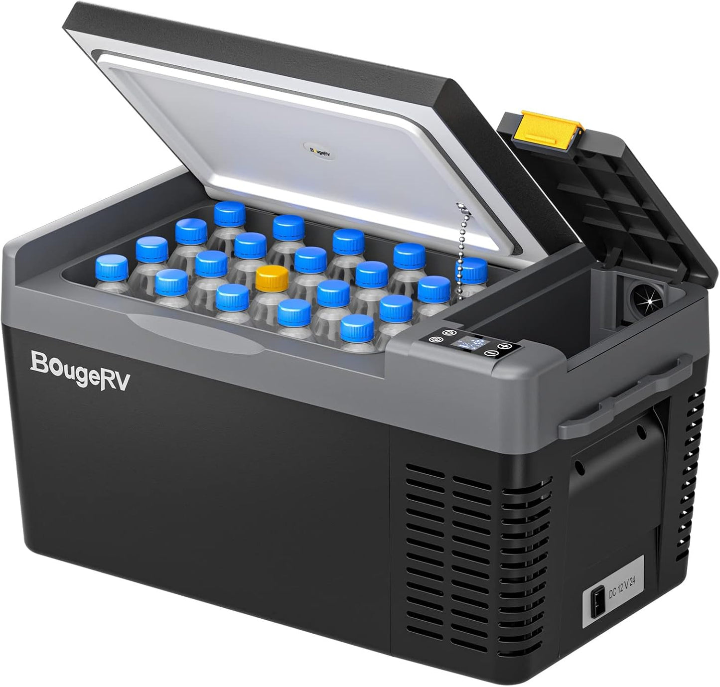BougeRV CRPRO Compressor koelbox 12 V, 20 liter auto koelbox (-20 °C ~ 10 °C), 12/24 V DC & 110-240 V AC draagbare auto koelkast, 12 V koelkast, voor auto, camping, reizen