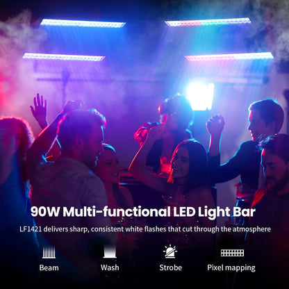 BETOPPER LF1421 Matrix LED Light Bar RGBW, 35 Segments, 4.4° Beam, Strobe 30Hz, DMX512 for Stage Effects, Pixel Mapping - QUORE