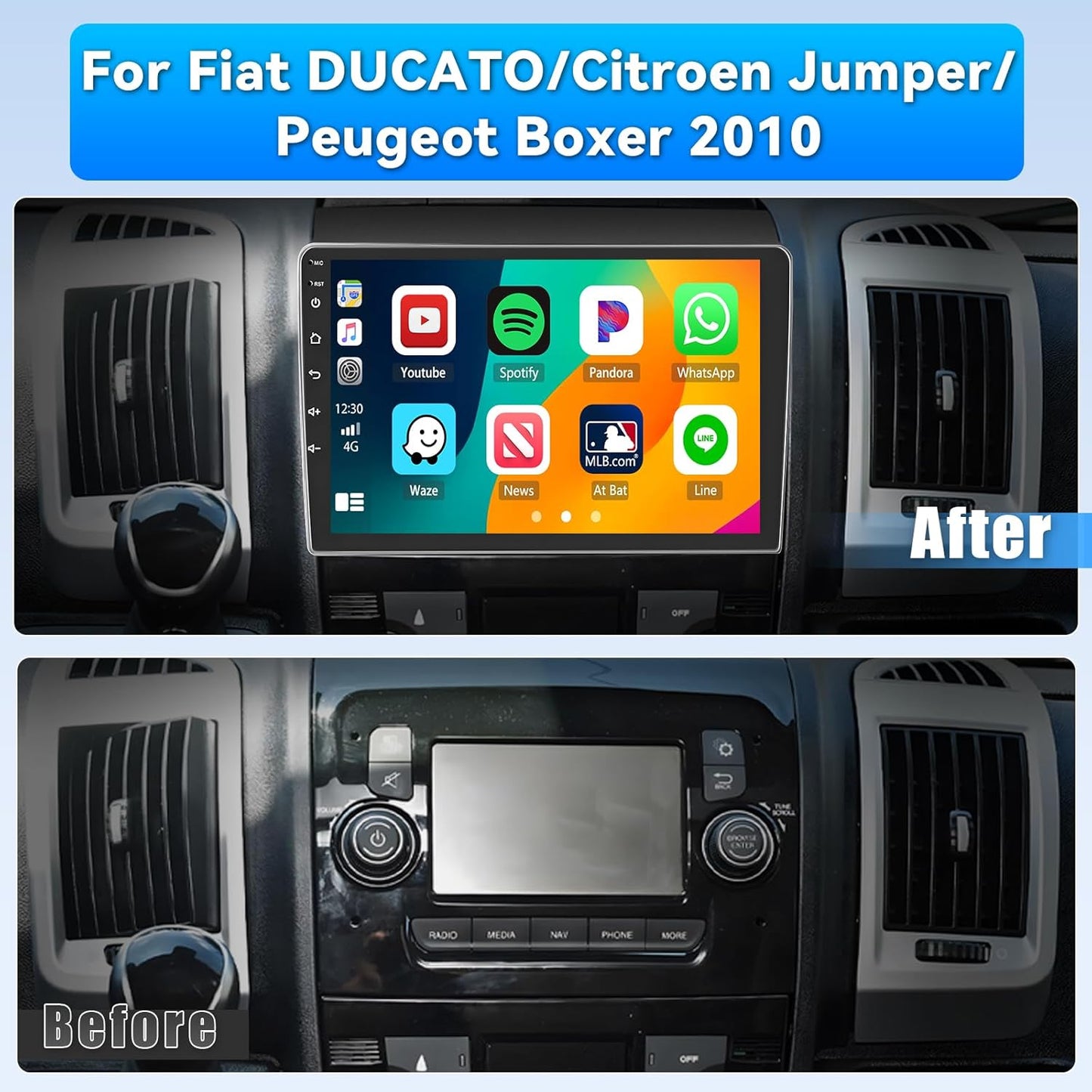 Autoradio – Auto Radio – Multimediaradio – 1-DIN Radio – Bluetooth Radio – 9 Inch Touchscreen – Draadloze CarPlay & Android Auto