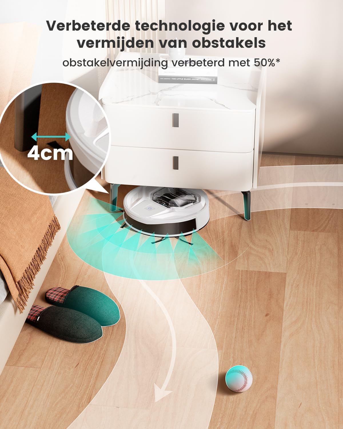 LEFANT M320 Robotstofzuiger, 3-in-1 Dweilfunctie, 6000Pa, Precisienavigatie, 800ML Zichtbare Stofcontainer, 210 Minuten Werktijd, Snoerloos met Apps, Ideaal voor Huisdierhaar, Tapijten en meer