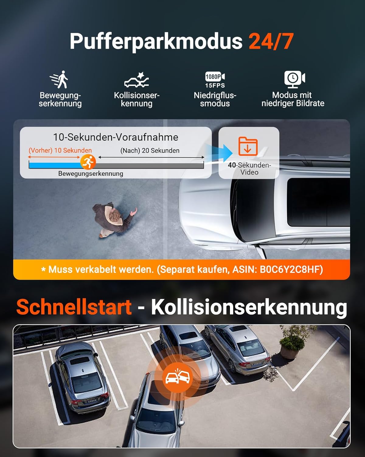 Dashcam Auto – Autocamera – Dashboardcamera – Rijcamera – Camerasysteem Auto – Driekanaals Opname Voor Binnen En Achter – Spraakbediening