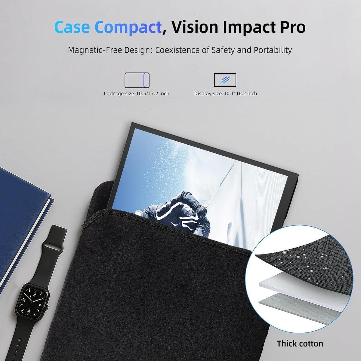 EVICIV Portable Monitor Touch Screen 18.5 Inch 120Hz Portable Display Gaming 1080P 1500:1 IPS Mobile Screen USB C Mini HDMI for Laptop/PC/Phone/Business/Work/Gaming - QUORE