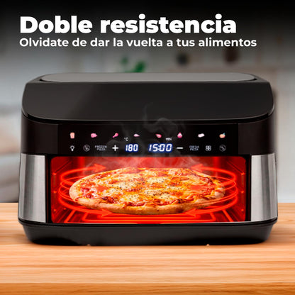 Fagor Naturfry SmartCrust-luchtfriteuse met dubbele weerstand, vermogen 2200 W, 7 l inhoud, led-touchscreen, 10 vooraf ingestelde menu's, temperatuurregeling 40-230 °C