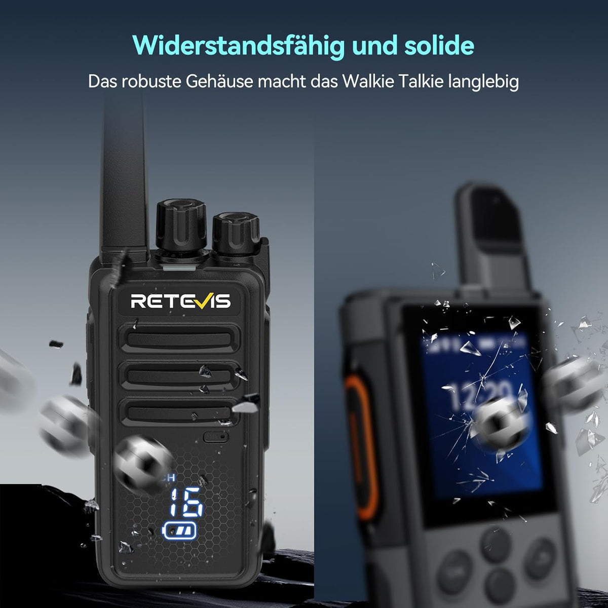 Retevis RT668H Walkie Talkie Active View-display, met 10-Weg Oplader, Oplaadbare Walkie-Talkie VOX, USB-C, PMR446 Professionele Tweewegradio met Oortelefoon voor Hotel, Beveiliging (Zwart, 10 Stuks)