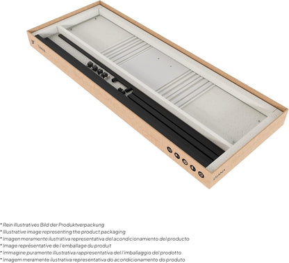 Douchecabine – Douchewand – Douchecabine Hoek – Douchecabine Schuifdeur – Veiligheidsglas – 90x90 cm – 6 mm ESG Veiligheidsglas – Zwarte Profielen – Partieel Gesatineerd – Hoogte 190 cm