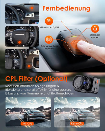 Dashcam – Autocamera – Auto Camera – Dashcam Voor En Achter – Dubbele Lens – 1944P Voor En Achter – 5GHz Wifi En WDR Nachtzicht