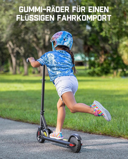 FanttikRide C9 elektrische scooter voor kinderen 8-12 jaar, 2 snelheden 10/16 km/u, 8 km bereik, in hoogte verstelbaar, opvouwbaar, elektrische kinderscooter zwart