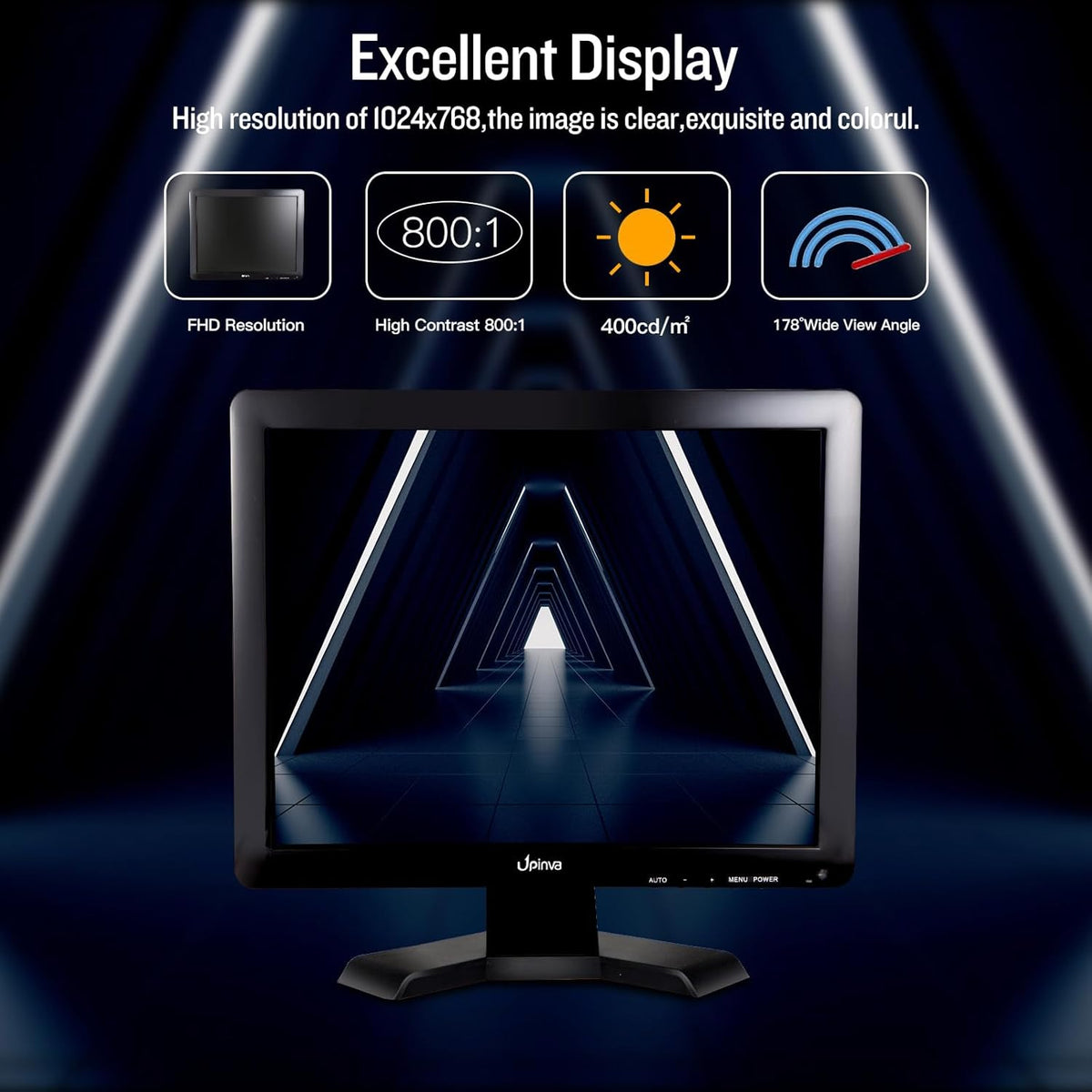 15 inch touchscreen-monitor – CCTV-monitor – Bewakingsmonitor – PC-monitor – Touchscreen-scherm – Capacitief touchscreen – HDMI, VGA, BNC, AV en USB multifunctionele ingangen