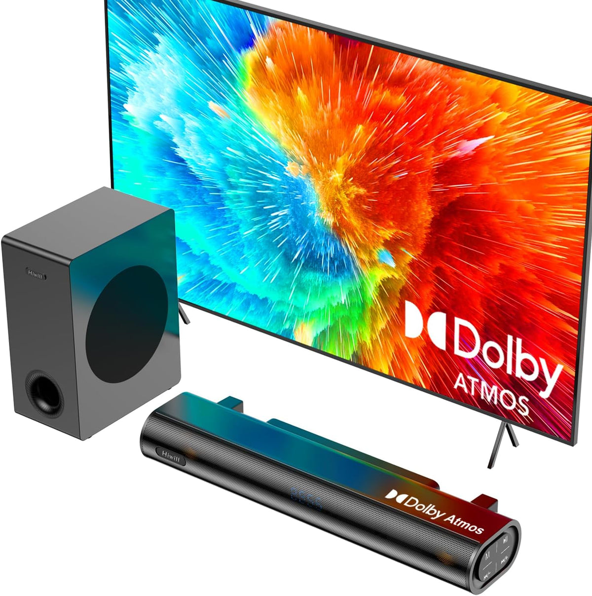 Soundbar – Home Cinema Speaker – Audio Bar – TV Luidspreker – Sound System – Dolby Atmos 3D Geluid – 200W Piekkracht Met Externe Subwoofer