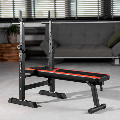 Hop-Sport 1080 Adjustable Fitness Bench, Strength Station with Long Dumbbell Set, Bar, Weights 39/69/99 kg Available - QUORE