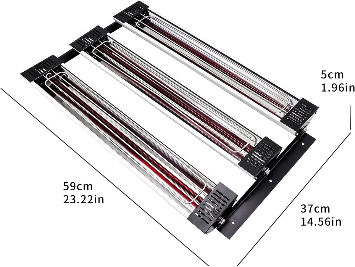 Infrared Lakdroger – Infrarood Droger – Verfdroger – Autolak Droger – Lakdroger Voor Meubels – 2 x 3000 W Vermogen – Hittebestendige Aluminium Behuizing
