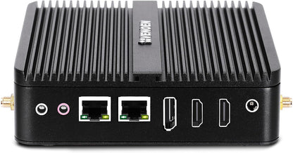 Fanless Mini PC Celeron J6412, Fanless Desktop PC, Dual HD, DP, 4K, 2xCOM, LAN RJ45, WiFi, BT4.2, Auto Power On, Use for Office/Home/Business, Industrial Server, 8GB RAM 128GB SSD - QUORE