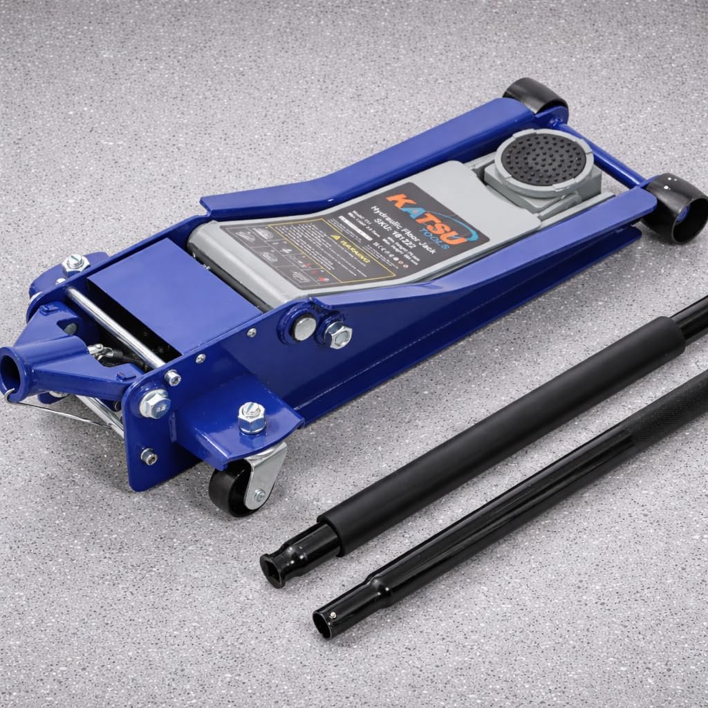 KATSU Hydraulische krik met laag profiel, 3T, hefhoogte max. 505 mm, garagehefgereedschap voor auto, vrachtwagen, aanhanger, autoreparatie