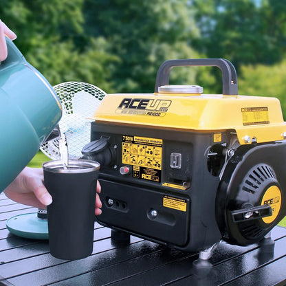 Aceup Energy 750 W stroomgenerator, benzine, draagbaar, ultralicht, met 230 V stopcontact voor camping