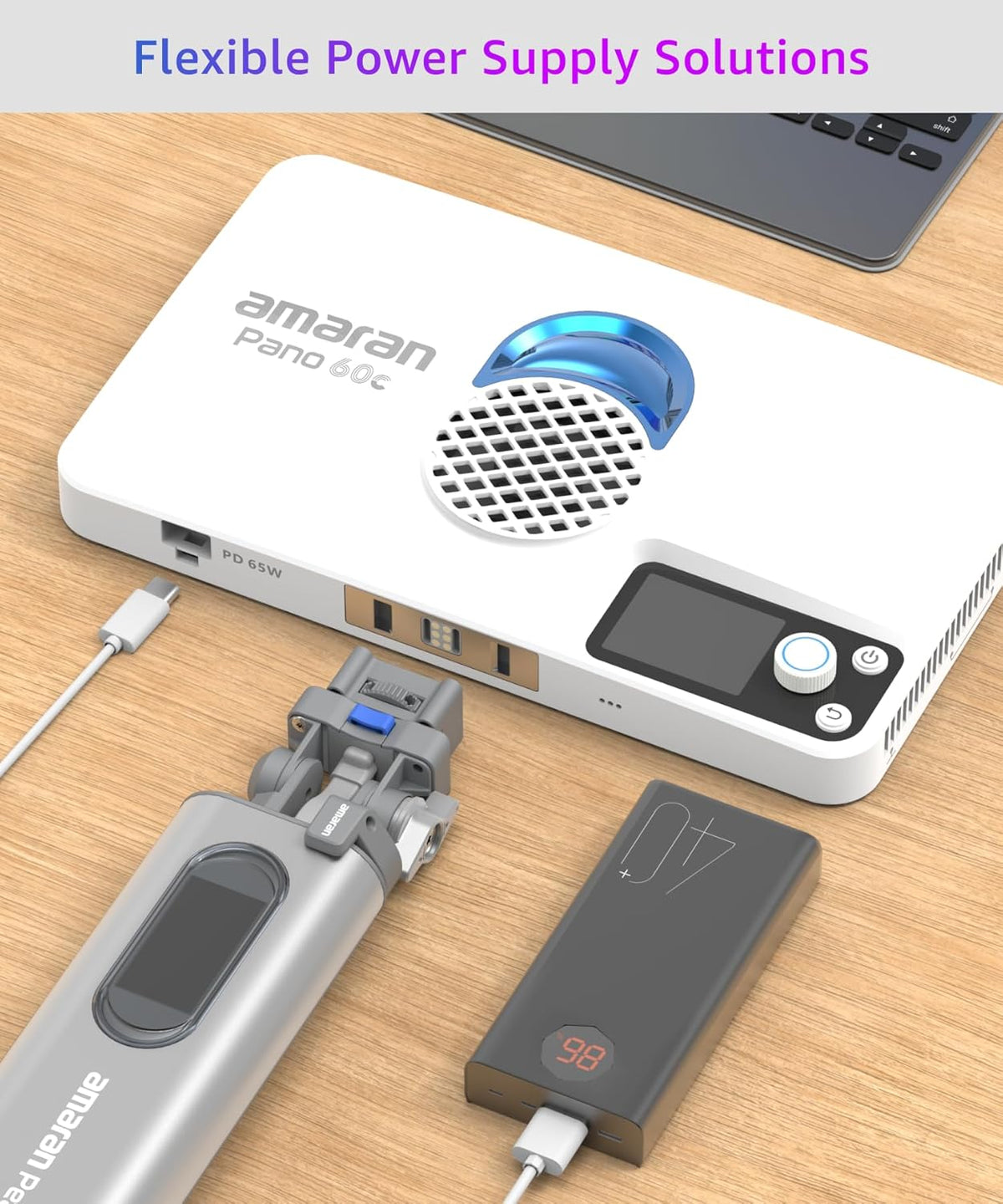 Paneellampenset – LED Paneellamp – Studiolamp – Videolamp – Fotolamp – Wit – 2x 60W RGBWW – USB-C PD Voeding