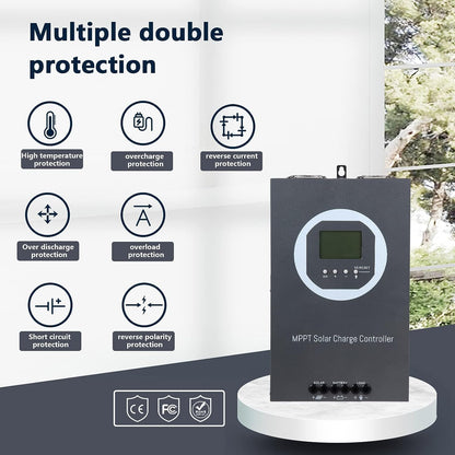 100A Solar Charge Controller MPPT Solar Charge Controller 12V 24V 36V 48V DC 150V Automatische Identificatie, 99% laadefficiëntie Solar Controller voor lithium / GEL / Flooded batterij (+LCD)