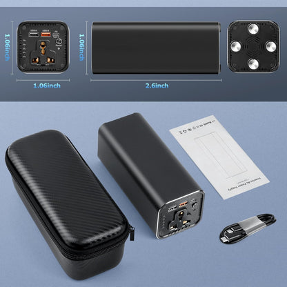 Powerbank, 27000mAh Powerstation 98wh externe batterij met 100W AC stopcontact draagbare oplader met USB-aansluiting universele reisoplader P6