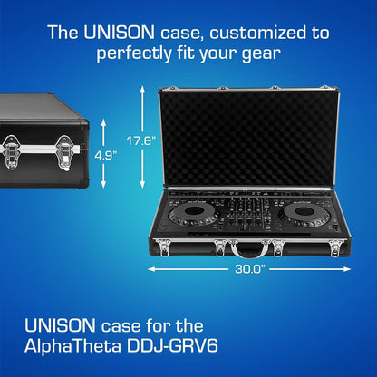 Analog Cases UNISON Case voor AlphaTheta DDJ-GRV6, transportkoffer voor DJ-apparatuur (op maat gemaakte bescherming, harde koffer met ergonomische handgreep, robuuste aluminium koffer)