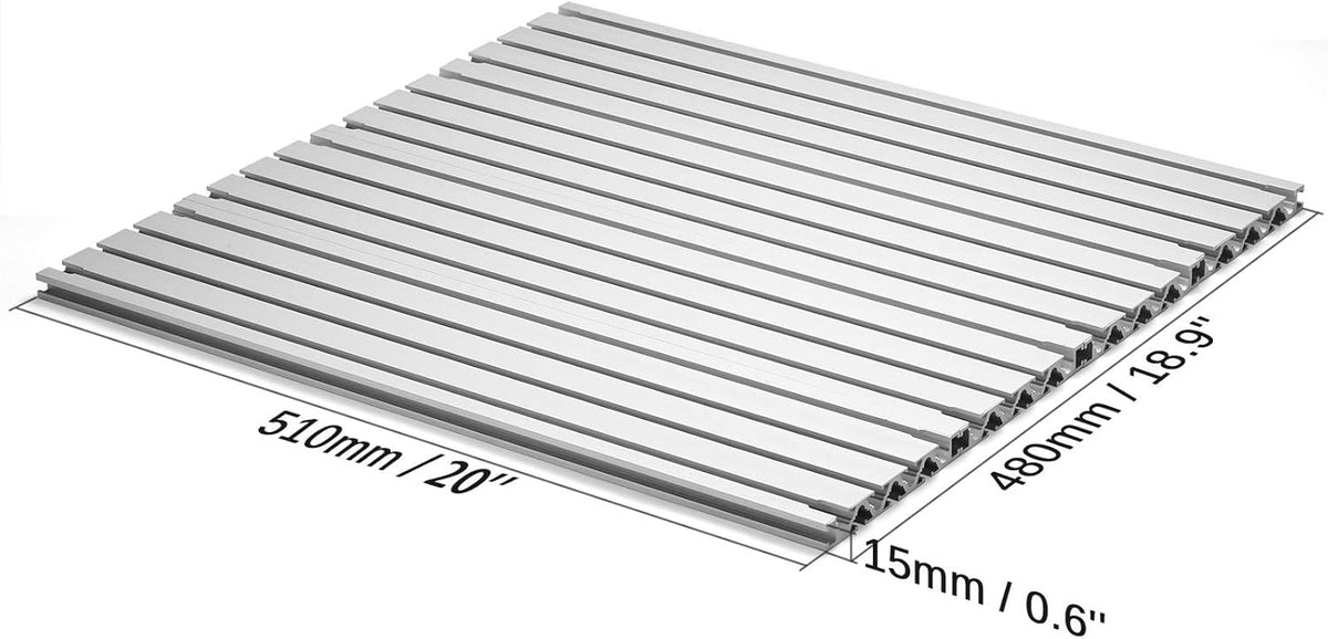 Genmitsu T-sleuf, CNC-werkoppervlak van aluminium, voor CNC-freesmachine PROVerXL 4030, 51 x 12 x 0,8 cm (20 inch x 4,7 inch x 0,3 '')