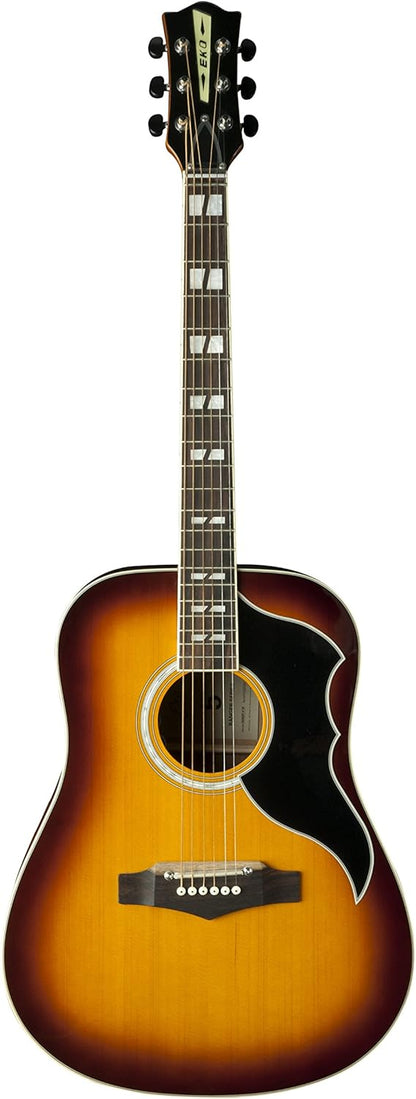 EKO Guitars Ranger VI VR Eq, elektrische akoestische gitaar, vintage Reissue serie, plafond van sparrenhout, kozijnen en bodem van mahonie, hals van mahonie, toets uit Zuid-Amerikaans roupana, kleur