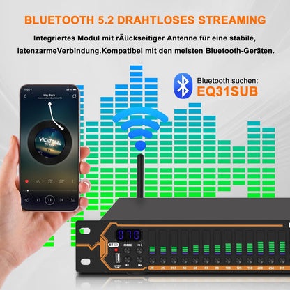 Stereo equalizer met 15-bands EQ voor thuisaudiosysteem, dual-channel DJ-equalizer