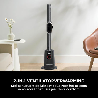 Shark TurboBlade Cool + Heat Fan, dubbele ventilator en verwarmingsventilator, met afstandsbediening, zwart, TH200EU