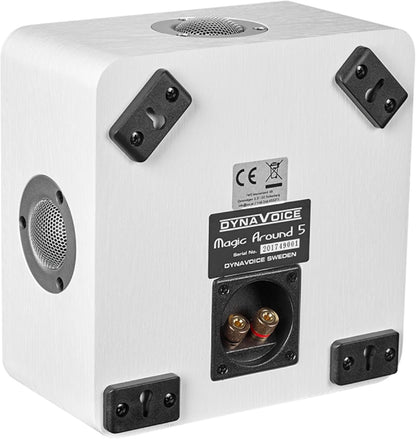 Magic Around-5 Wit – Surround Luidsprekers voor Home Cinema (Paar) | Quadripolair ontwerp 4 Tweeters + 5,25" Woofer | Passieve Wandluidsprekers voor 5.1 en 7.1 Systemen