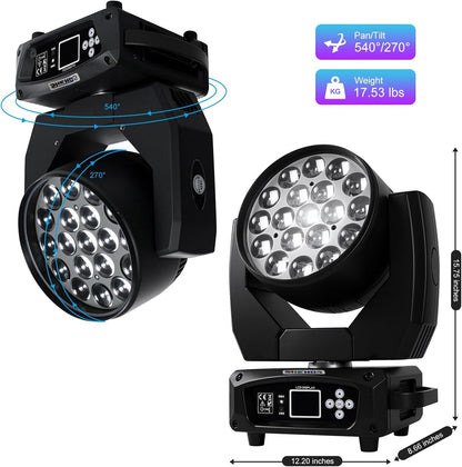 SHEHDS bewegen hoofd licht LED 19x15W RGBW 4 in 1 straal/wassen/zoom effect schermlichten DMX professionele controle zijn geactiveerde DJ verlichting voor Kerstmis discotheek en nachtkast
