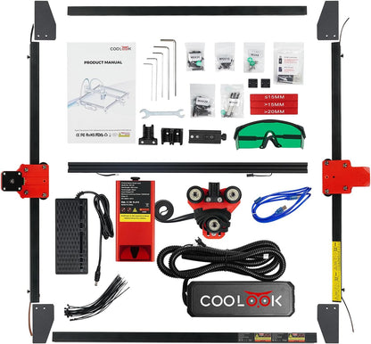 CK1-20 Lasergraveermachine, 20 W, doe-het-zelf lasergraveermachine, 418 x 418 mm, werkgebiedondersteuning, offline TF-kaartgravure, app-bediening, lasergraveermachine voor metaal en hout, glas, acryl,