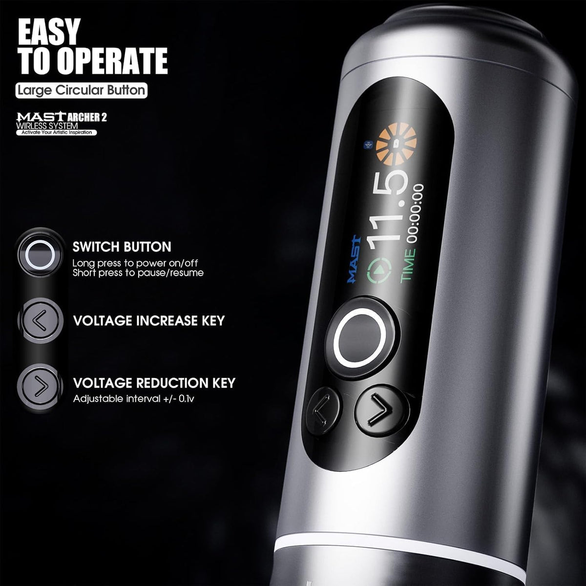 Draadloze Tattoomachine – Tattoo Pen – Rotary Machine – Tatoeëerpen – Tattoo Gun – Borstelloze Motor – 2000mAh Accu Met Smart Scherm