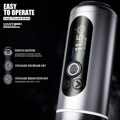 Draadloze Tattoomachine – Tattoo Pen – Rotary Machine – Tatoeëerpen – Tattoo Gun – Borstelloze Motor – 2000mAh Accu Met Smart Scherm