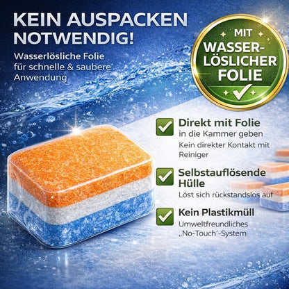 WoldoClean Vaatwastabletten 500 Stuks - Wateroplosbare Folie, All in 1 Vaatwas Tabs Fosfaatvrij met 12-voudige Kracht, Citrusgeur & Glasbescherming