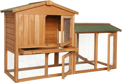 Konijnenhok Dierenhok voor kleine dieren Konijnenvilla 147x52x85 cm